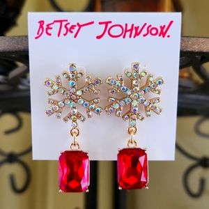 Betsey Johnson Snowflake and Ruby earrings